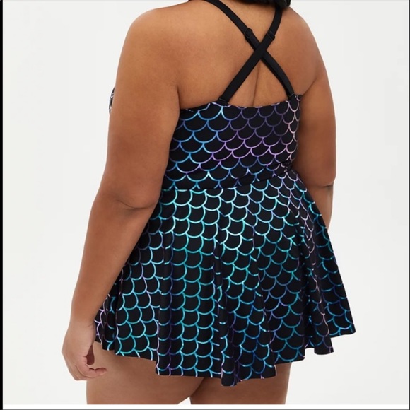 NWT TORRID MERMAID SIDE TIE SWIM DRESS - Picture 7 of 10